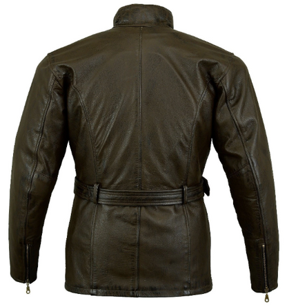 Men's Vintage Motorcycle Style Real Leather Biker Dark Brown Coat/Jacket