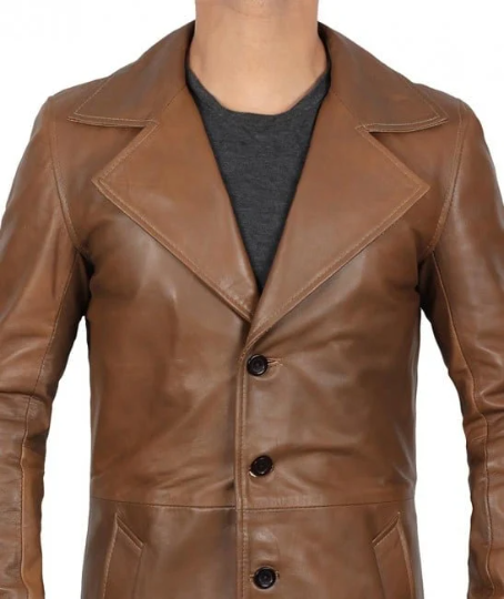 Blazer Coat Biker Brown Motorcycle Bomber Men's Vintage Top Real Leather Jacket