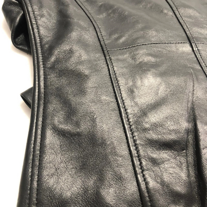 Ladies Women's Black Slim Fit Biker Lambskin Leather Moto Designer Leather Jacket