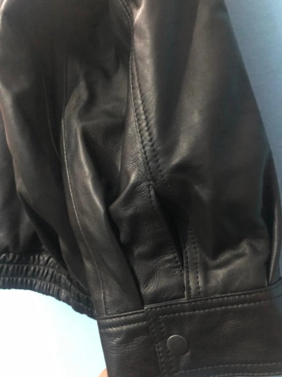 Women's Handmade Oversize Real Leather Black Bomber Jacket