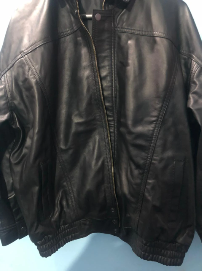 Women's Handmade Oversize Real Leather Black Bomber Jacket