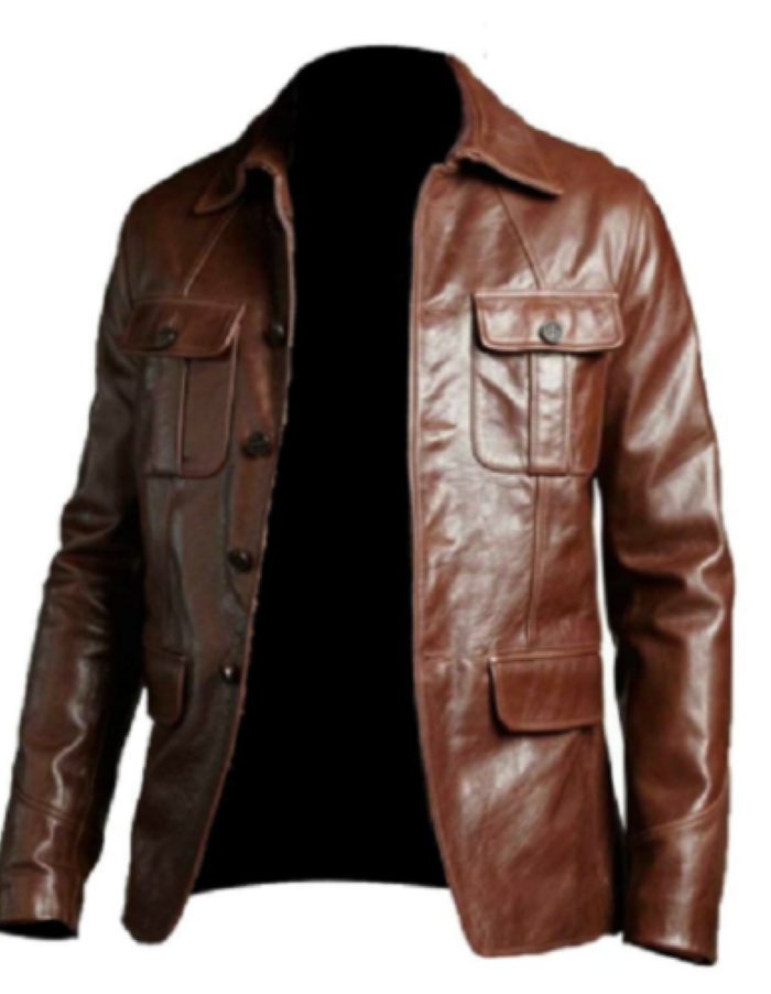 BLAZER COAT BIKER BROWN MOTORCYCLE BOMBER MEN'S VINTAGE TOP REAL LEATHER JACKET