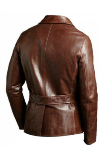 BLAZER COAT BIKER BROWN MOTORCYCLE BOMBER MEN'S VINTAGE TOP REAL LEATHER JACKET