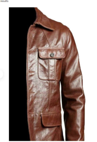 BLAZER COAT BIKER BROWN MOTORCYCLE BOMBER MEN'S VINTAGE TOP REAL LEATHER JACKET