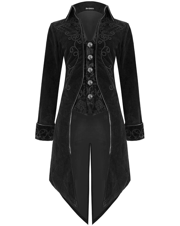 Devil Fashion Men's Goth punk Steampunk Aristocrat Victorian Velvet Jacket Coat