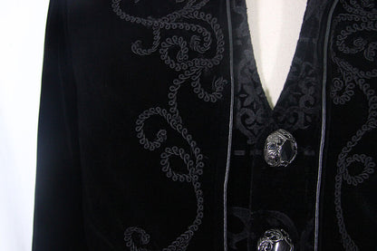 Devil Fashion Men's Goth punk Steampunk Aristocrat Victorian Velvet Jacket Coat